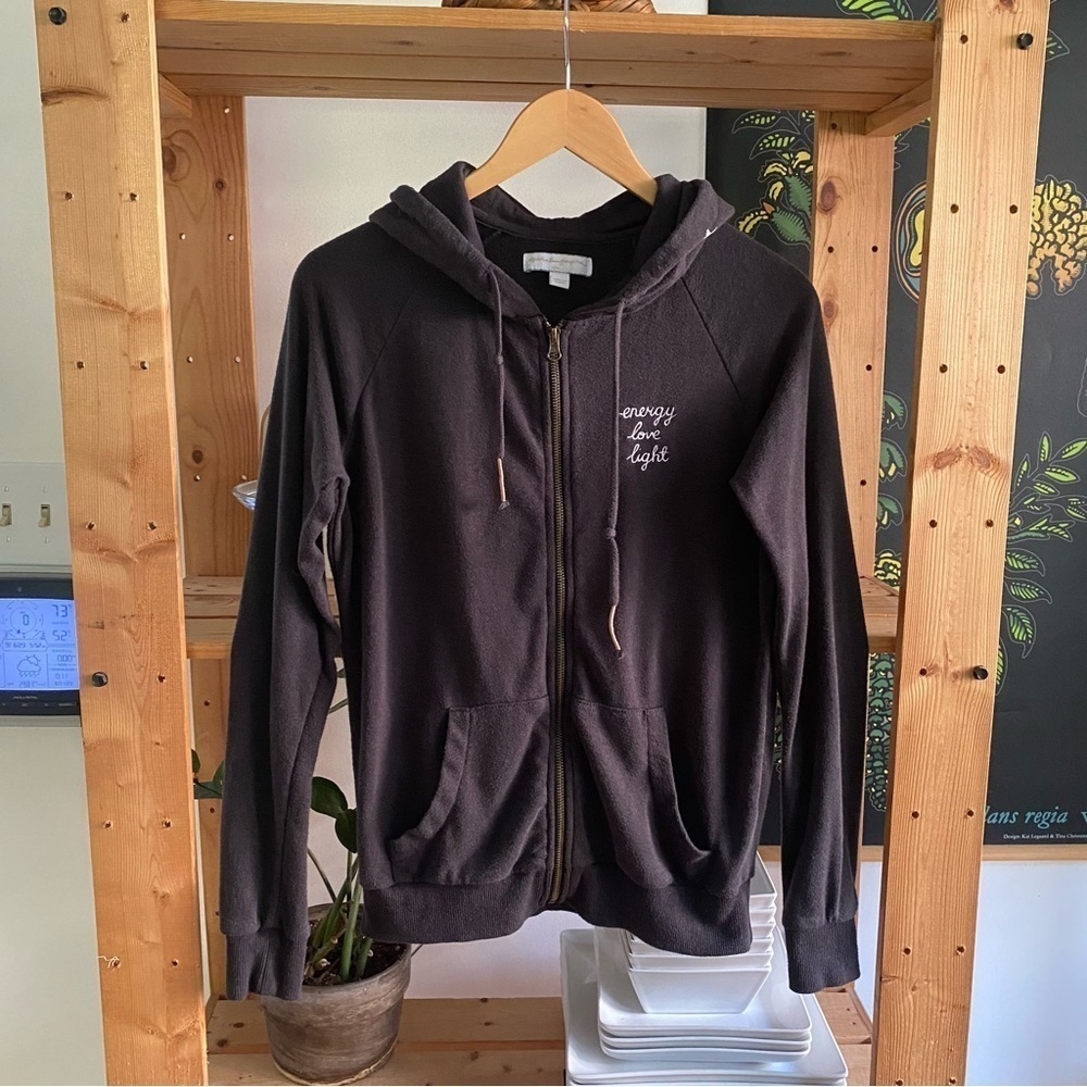 Spiritual Gangster Gray Black White Star Energy Love Light Zip Up Hoodie XS - Picture 3 of 14